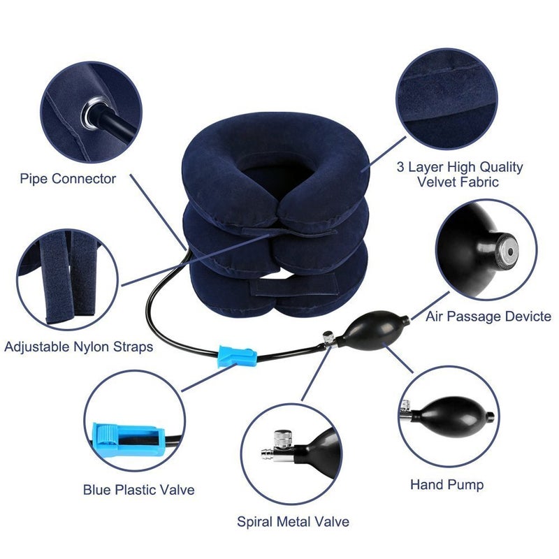 RUNZI Cervical Neck Traction Device Inflatable Neck Stretcher, Easy to Use for Chronic Neck and Shoulder Pain Relief Traction Spine Alignment, Neck Cervical Braceï¼ŒPurple - Image 5